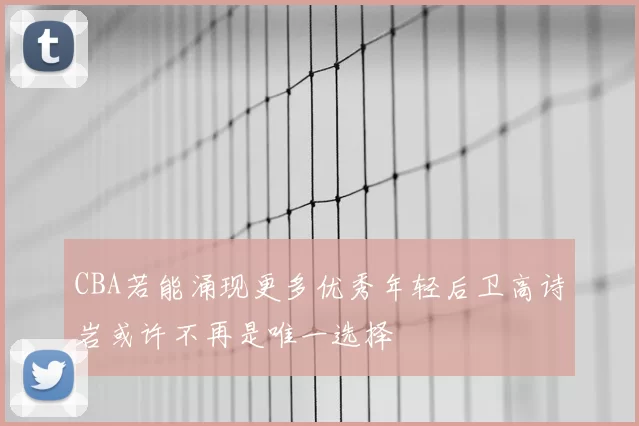 CBA若能涌现更多优秀年轻后卫高诗岩或许不再是唯一选择
