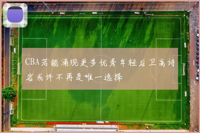 CBA若能涌现更多优秀年轻后卫高诗岩或许不再是唯一选择